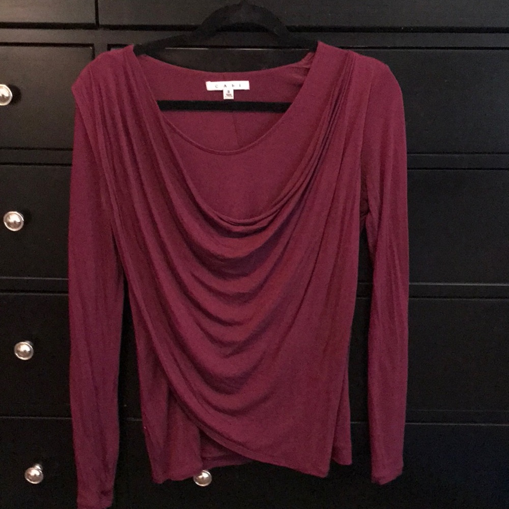 CAbi burgundy scoop neck shirt